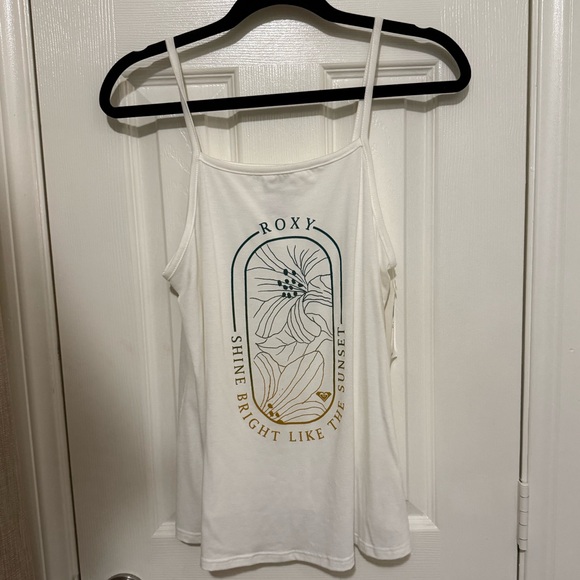 Roxy Tops - Roxy White Graphic Tank Top Size M